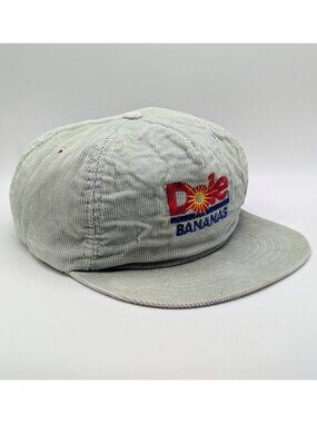 Vintage Dole Bananas Corduroy Hat Snapback Cap Trucker Retro Fruit Advertising
